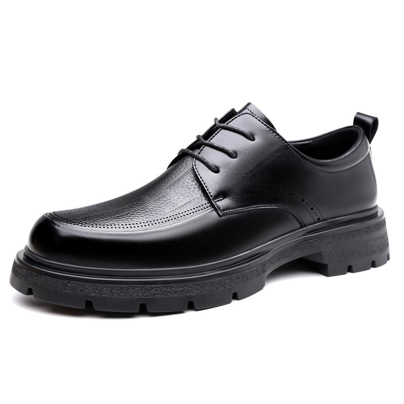 Fashion Stylish Casual Men's Shoes New Arrival Lace Up Oxford Shoes Soft Simple Formal Dress Footwear Thick Bottom Male Business Shoes