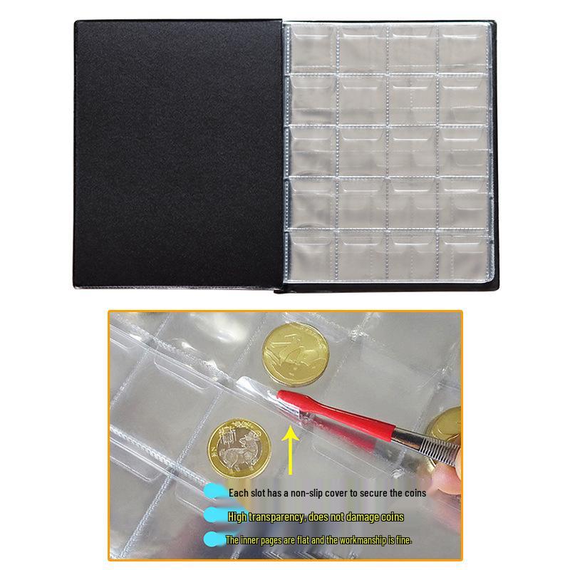 Gold Edition 250 Pockets Coin Collection Album: Slip-in Commemorative Coin Organizer