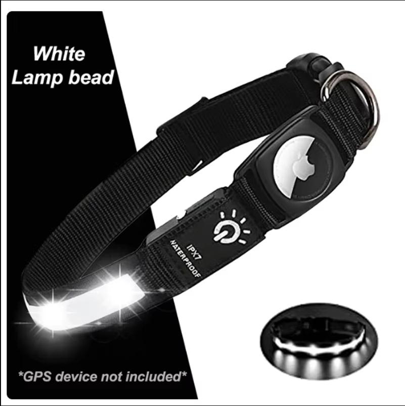 

Защитный чехол Airtag для ошейника для собак, чехол для трекера позиционирования, водонепроницаемый светодиодный ошейник для домашних животных, ночная зарядка через USB M