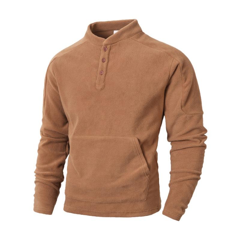 Solid Color Versatile Autumn and Winter New Slim Long-sleeved Stand-up Collar Personalized Casual Sweatshirt for Men