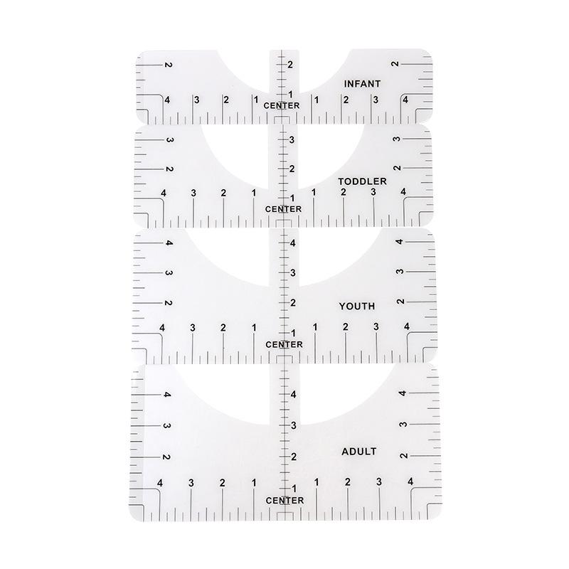 4 Stück/Set T-Shirt Lineal-Führer, T-Shirt Lineale zum Zentrieren von Designs, Tasche Logo, Passend für Transferpresse, Ausrichtung, Messung Vorder- und Rückseite