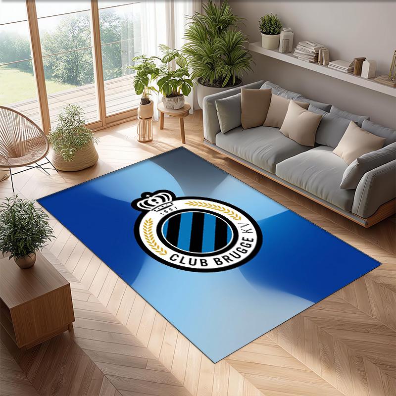 Club Brugge FC Soccer Football Pattern Soft Area Rug Non Slip Indoor Floor Carpet Sports Decor Mat for Bedroom