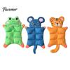 Tug And Pull Dog Toys Squeaky Animal Toy, No Stuffing Plush Chew Mouse Frog Interactive for Bored Dogs Tiger Toy Small Medium to Bite, Puppy Teething