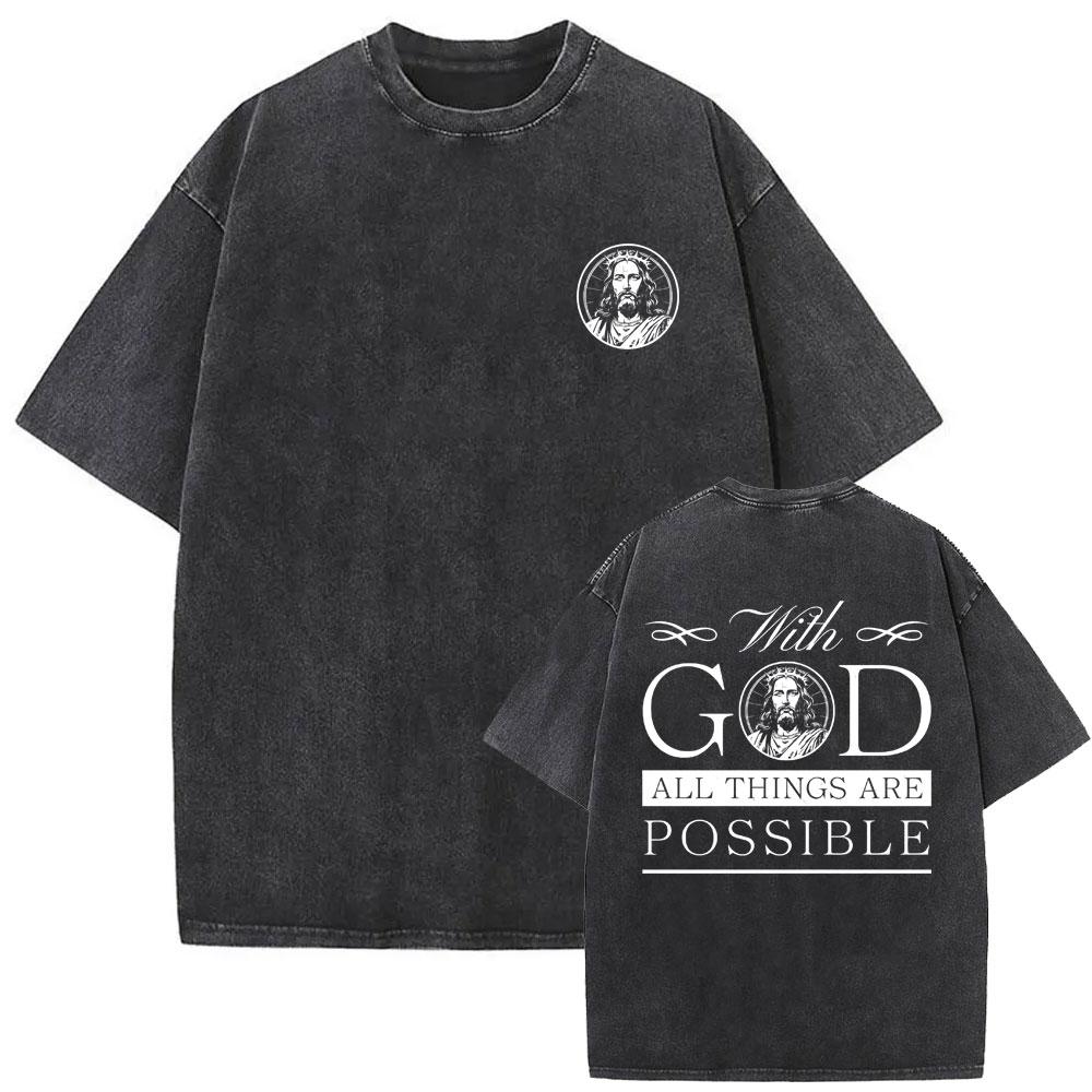 Christian Religious Jesus Is King Vintage Washed Tshirt Men Women Gothic Hip Hop Oversized Tshirts High Quality Cotton T Shirt