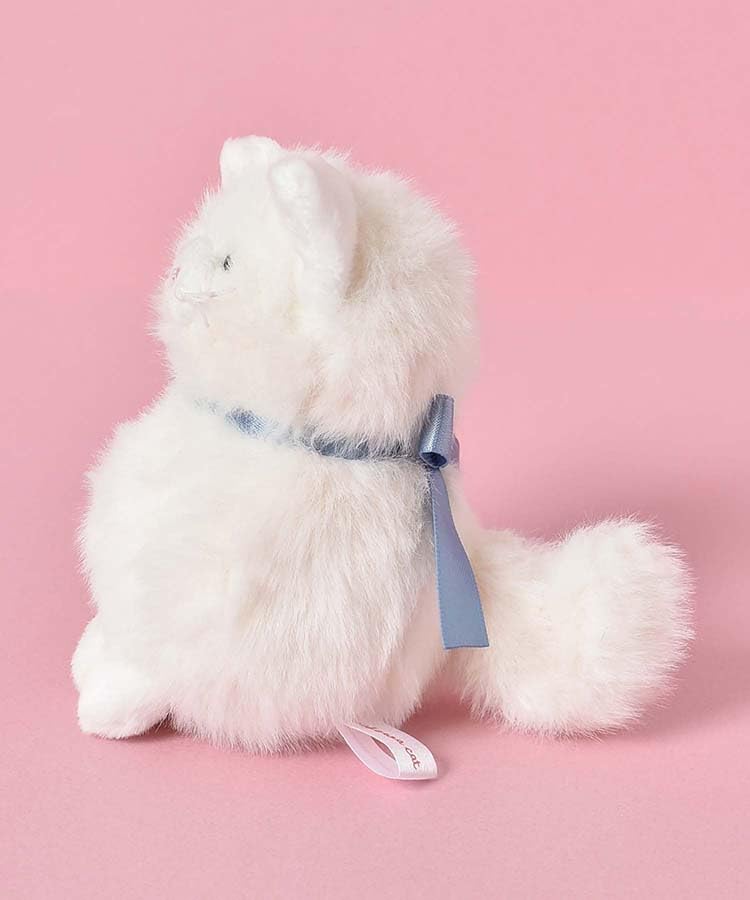 Bleu Bleuet Fluffy Cat Plush Stuffed Animal Toy, Mascot, Soothing, (White)