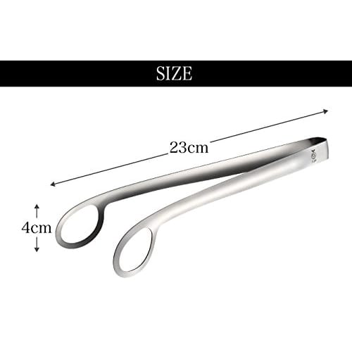 Oaks Raye Deep Frying Tongs, Silver, Made in Japan, LS1544