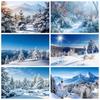 Winter Forest Snow Scenery Photography Backdrop Christmas Pine Tree Mountain Natural Scenic kid Family Portrait Photo Background