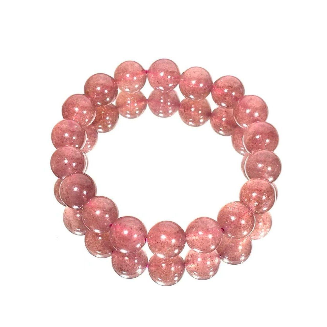 Strawberry Quartz Bracelet, Multiple Sizes, Girlish Fresh Style