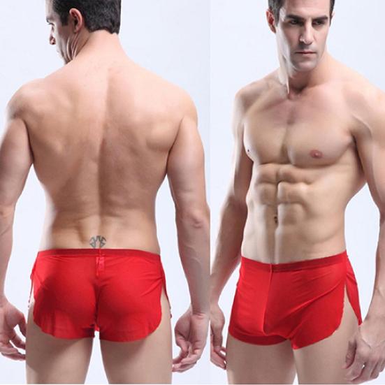 Mode homme confortable Transparent Sexy short de sport Boxer slips sous-vêtements