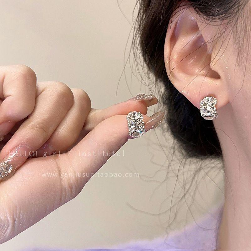 

Accessible Luxury Summer Cold Feeling Purple Female Ear Rings Zircon Dulovelli white stud earrings