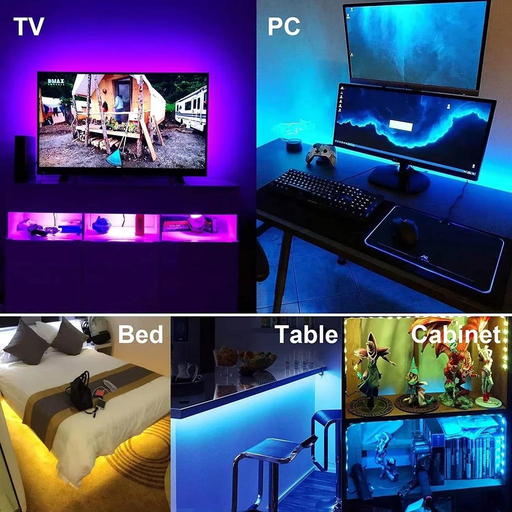 1-30M Usb Led Lights Strip 5050 Bluetooth Wifi App Ir Remote Control Led Lights For Bedroom Flexible Led String Ribbon Rgb Tape