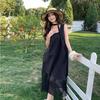 Temperament French Polka Dot Splicing Irregular Splicing Dress New Summer Design Sleeveless Long Women's Dress..