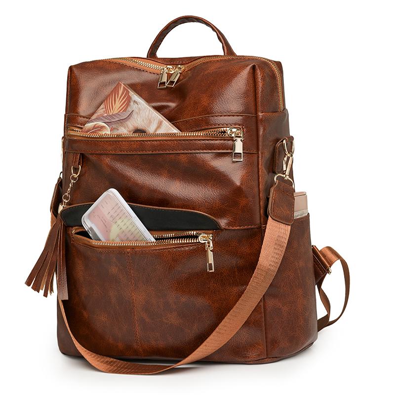 Women's Tassel Backpack Computer Bag Large Capacity Travel Backpack