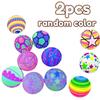 1Pc Elastic Rainbow Ball Soft Bouncy Sensory Toy Indoor Outdoor Play Party Favor Stress Relief Gift