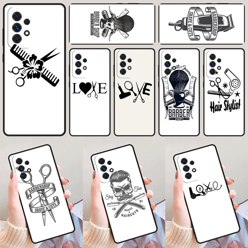 Barber Scissors Hairstylist Salon Case For Samsung Galaxy A42 A31 A40 A51 A71 A32 A80 A91 A52 A72 A73 A20e A50 A70 A11 A12 Cover