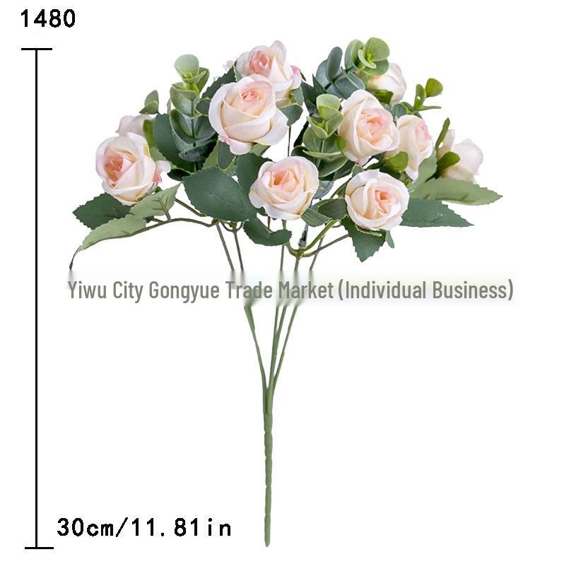 

Silk Eucalyptus Rose Bouquet for Home, Wedding, Indoor & Outdoor Decor, Photography Props