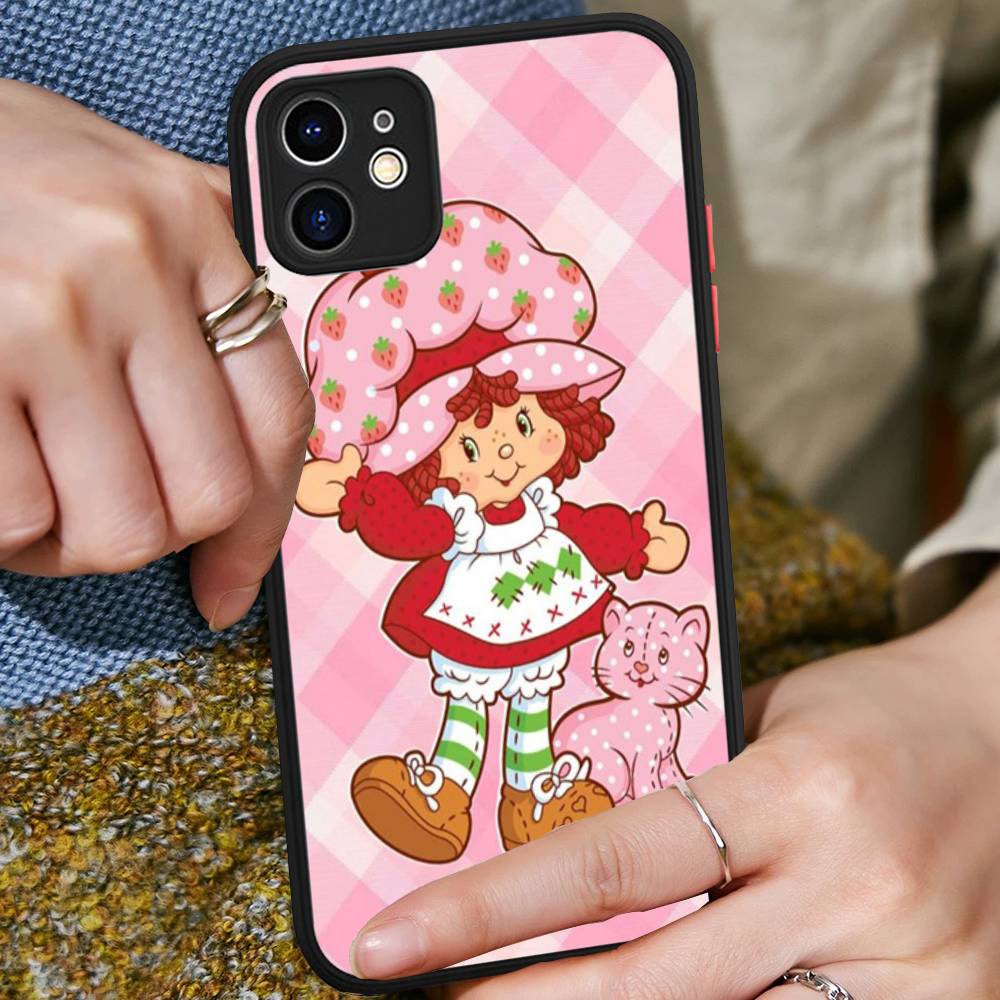 S-Erdbeerkuchen-Mädchen Für IPhone 16 Pro Max 15 14 13 12 11 XS MAX X Plus Bonbonfarbe Mattes TPU Handyhülle
