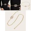 Stylish Metal Chain Waist Accessory With Water Drilled Double Circles For Womens Fashion