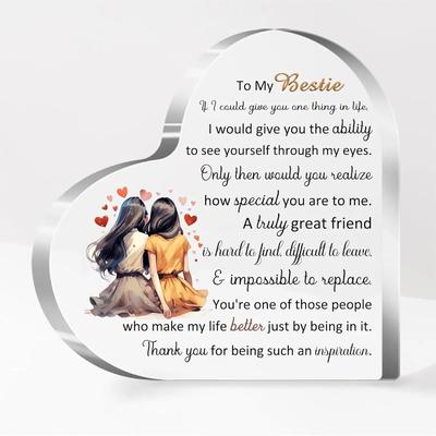  Gift for Best Friend, Birthday Gift, Best Friend, Desk Logo Decoration, Christmas Graduation Farewell Souvenir - Acrylic Desktop Ornament 