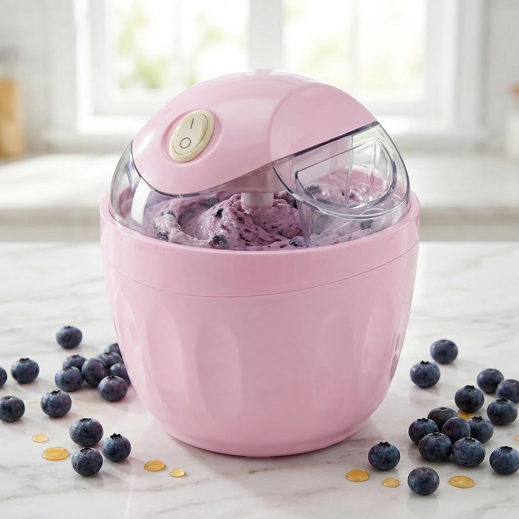Máquina de Helados Personal de una Sola Porción One-Touch Euro Cuisine Máquina de Yogur para Postre Congelado Casero Uso Diario en la Cocina