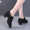 Women's Genuine Leather Latin Dance Shoes - Medium High Heel, Soft Sole for Modern, Ballroom, & Sailor Dance