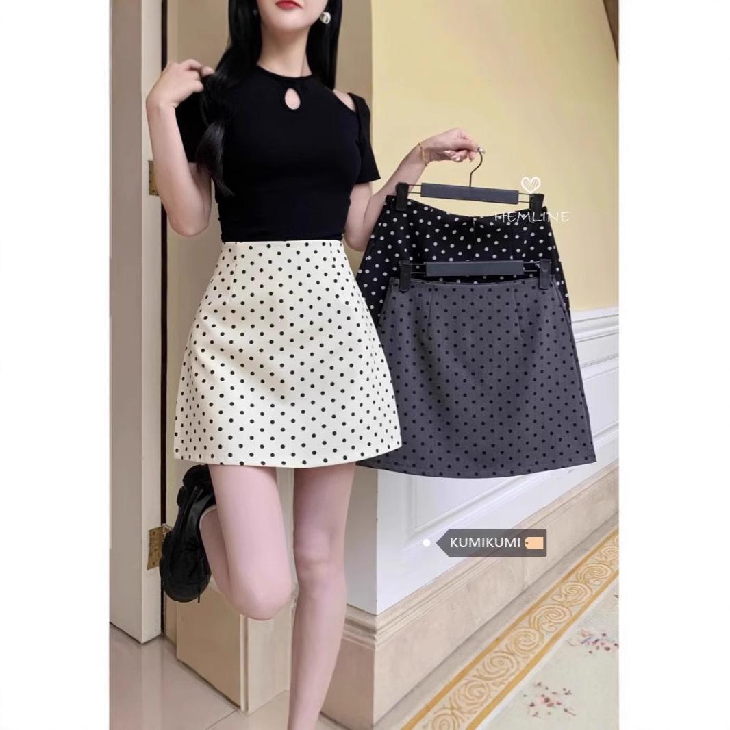 

Women s 2024 High-Waist Polka Dot A-Line Midi Skirt - Hot, Slimming Style S [40-47 kg]