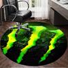 1 Stück Monster Energy Runder Teppich, Rutschfeste Stuhlmatte, Heimdekoration, Kreis-Teppich Perfekt für Büro, Schlafzimmer, Wohnzimmer, Weihnachtsgeschenk