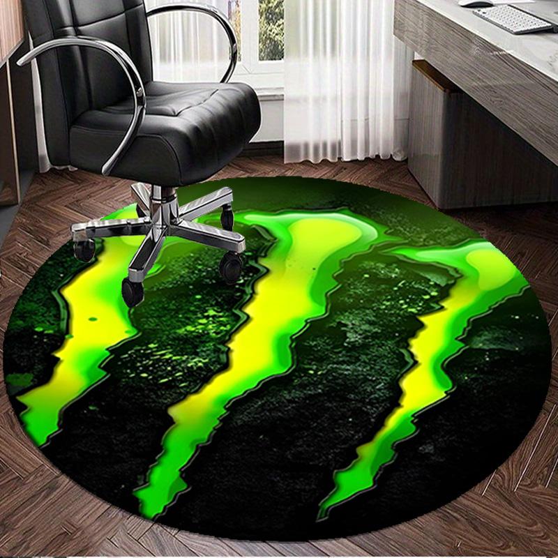 1 Stück Monster Energy Runder Teppich, Rutschfeste Stuhlmatte, Heimdekoration, Kreis-Teppich Perfekt für Büro, Schlafzimmer, Wohnzimmer, Weihnachtsgeschenk