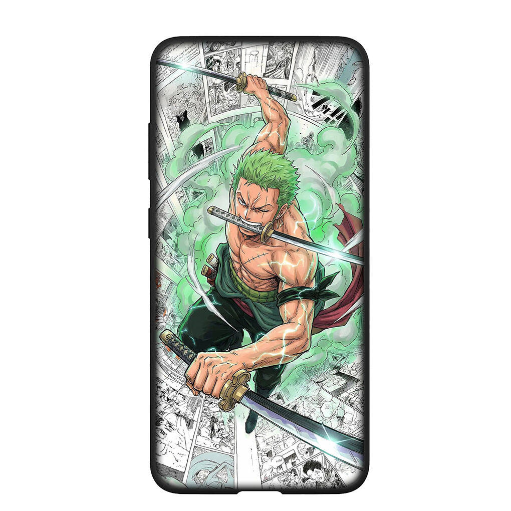 Coque de téléphone pour Samsung Galaxy S25 S23 S24 Ultra FE Plus A05 A06 A15 A16 A36 A37 A35 A54 A55 A56 A57 A25 A26 A53 A17 A52 One Pieces Roronoa Zoro Housse