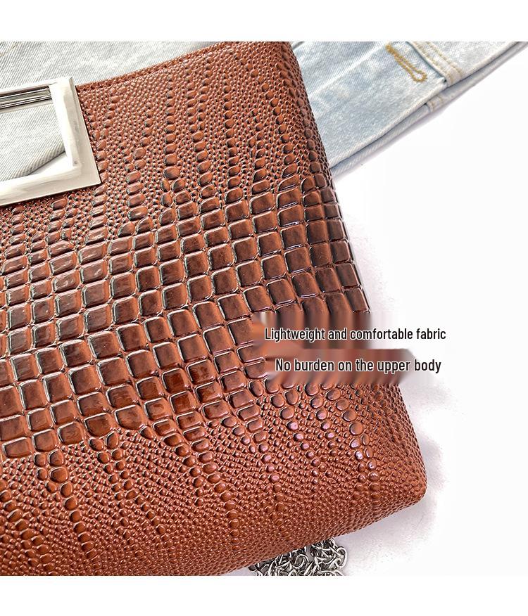 2025 Ladies Crocodile Pattern Crossbody Chain Evening Handbag: High-Quality European & American Fashion
