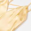 Women Summer Yellow Stain V Neck Sling Dress Elegant Sleeveless Loose Maxi Robes 2025 New Ladies Party Holiday Dresses