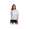 Puma Letter Logo Printed Casual Round Neck Short Sleeve T-Shirt Unisex Tops Light-Purple 539904-23
