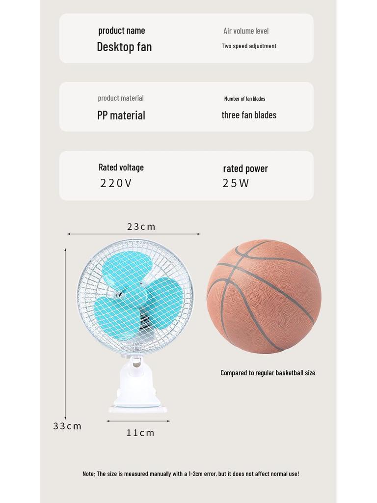 Silent Mini Desktop & Wall-Mount Clip Fan for Dorms