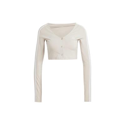 Originals Adicolor Classics 3-Streifen Knopf Langarm T-Shirt Damen Oberteile Beige II0708