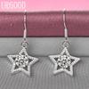 925 Sterling Silver AAA Zircon Star Earrings Wedding Jewelry