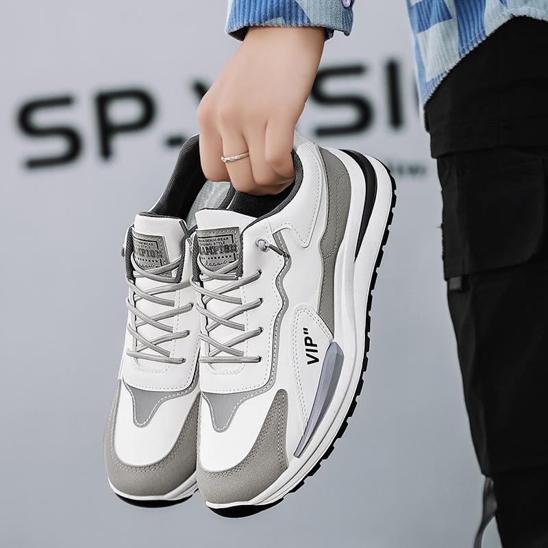 Spring and Autumn New Sports Shoes Men's Shoes Waterproof Casual Men's Shoes Lightweight Soft Sole Student Youth Running Shoes Leather Surface Tide