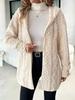 Autumn & Winter Diamond Pattern Double-sided Fleece Mid-length Cardigan Coat - Cozy & Warm