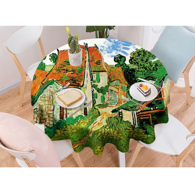 

Van Gogh s Oil Painting Starry Sky round Tablecloth Art Accessible Luxury Creative Layout Photograph Waterproof Dustproof Table Mat Household Fabrics YH2 Diameter 90/suitable for round table within 60