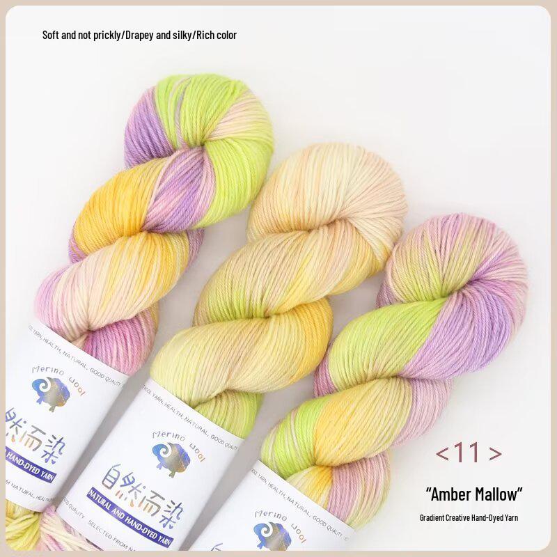 Hand-Dyed Blended Wool Yarn for Crochet & Knitting: 100g Skeins for Hats, Scarves, Sweaters & Coats