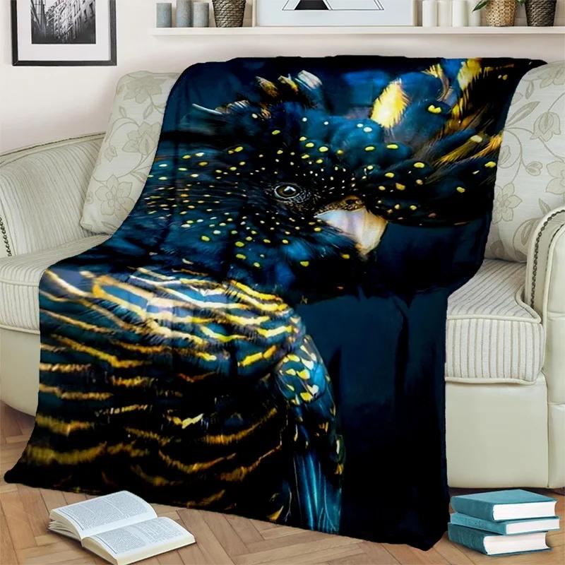 3D Colorful Macaws Parrot Birds Blanket,Soft Throw Blanket for Home Bedroom Bed Sofa Picnic Travel Office Rest Cover Blanket Kid
