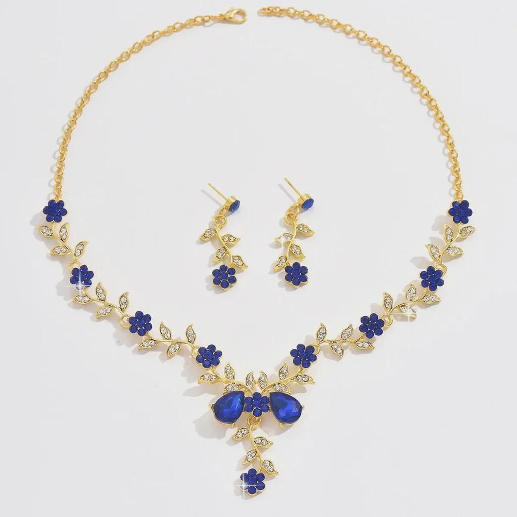 Sunflower Rhinestone Crystal Necklace & Earrings Set for Women - Perfect for Banquets & Weddings