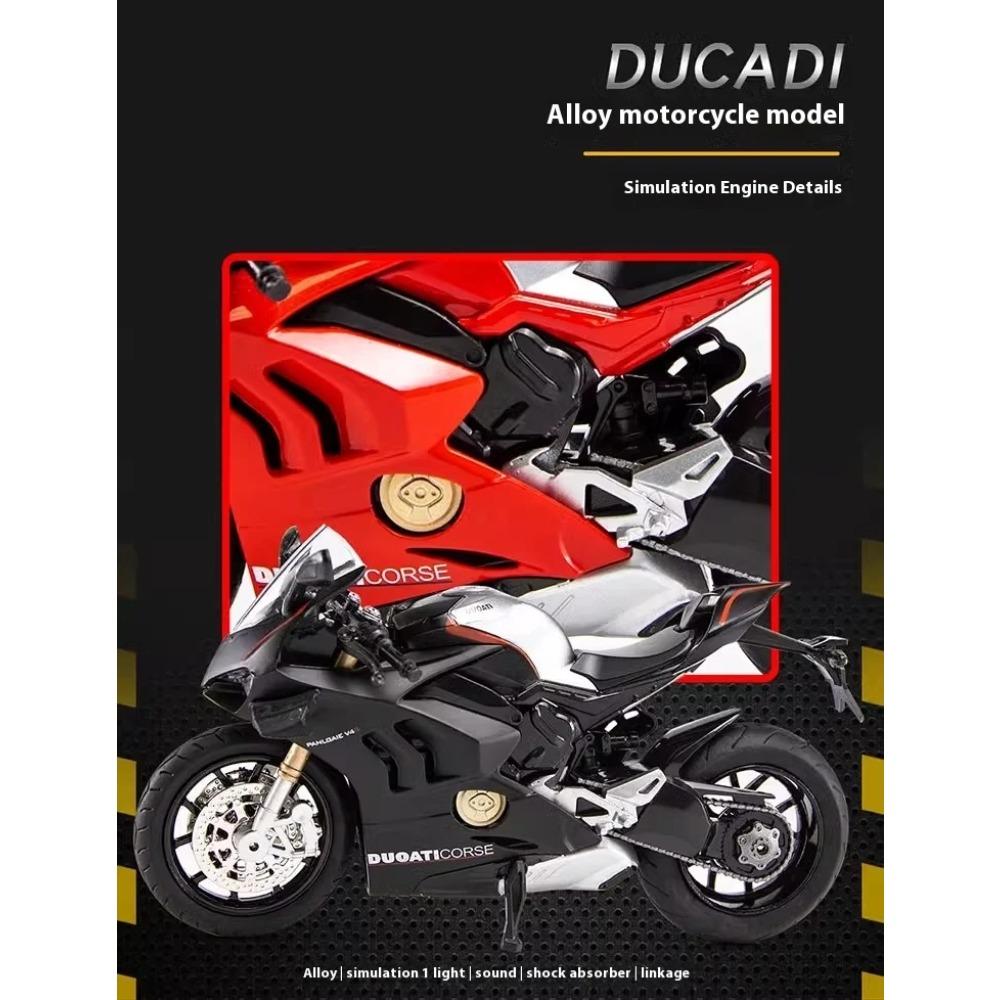 1/12 Ducati Panigale V4S Model Alloy Motorcycle Diecast Computer Desktop Ornaments Trendy Display Gift for Friend Kids Toys