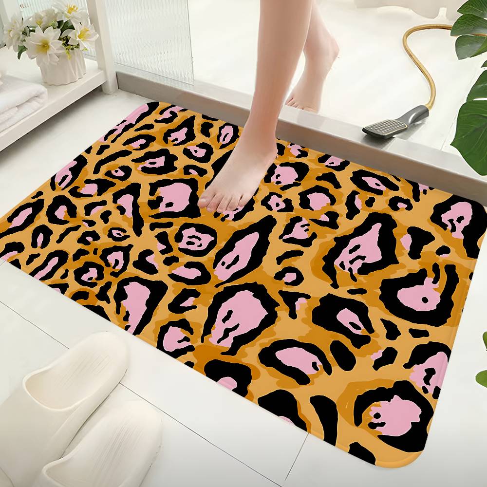 Anime Leopard Print Kitchen Mat Kids Room Bedroom Decoration Balcony Anti-Slip Doormat Living Room Alfombra
