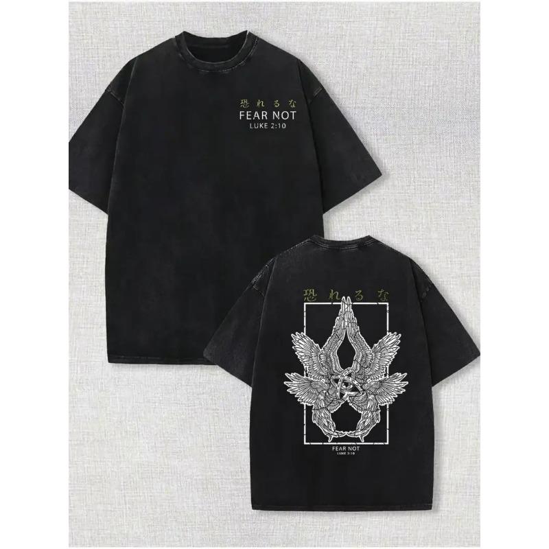 European sizes Men s Washed Vintage Cotton Tee Distressed Streetwear Oversized Fit Cool Fashionable Stylish T-Shirt for Men S чёрный