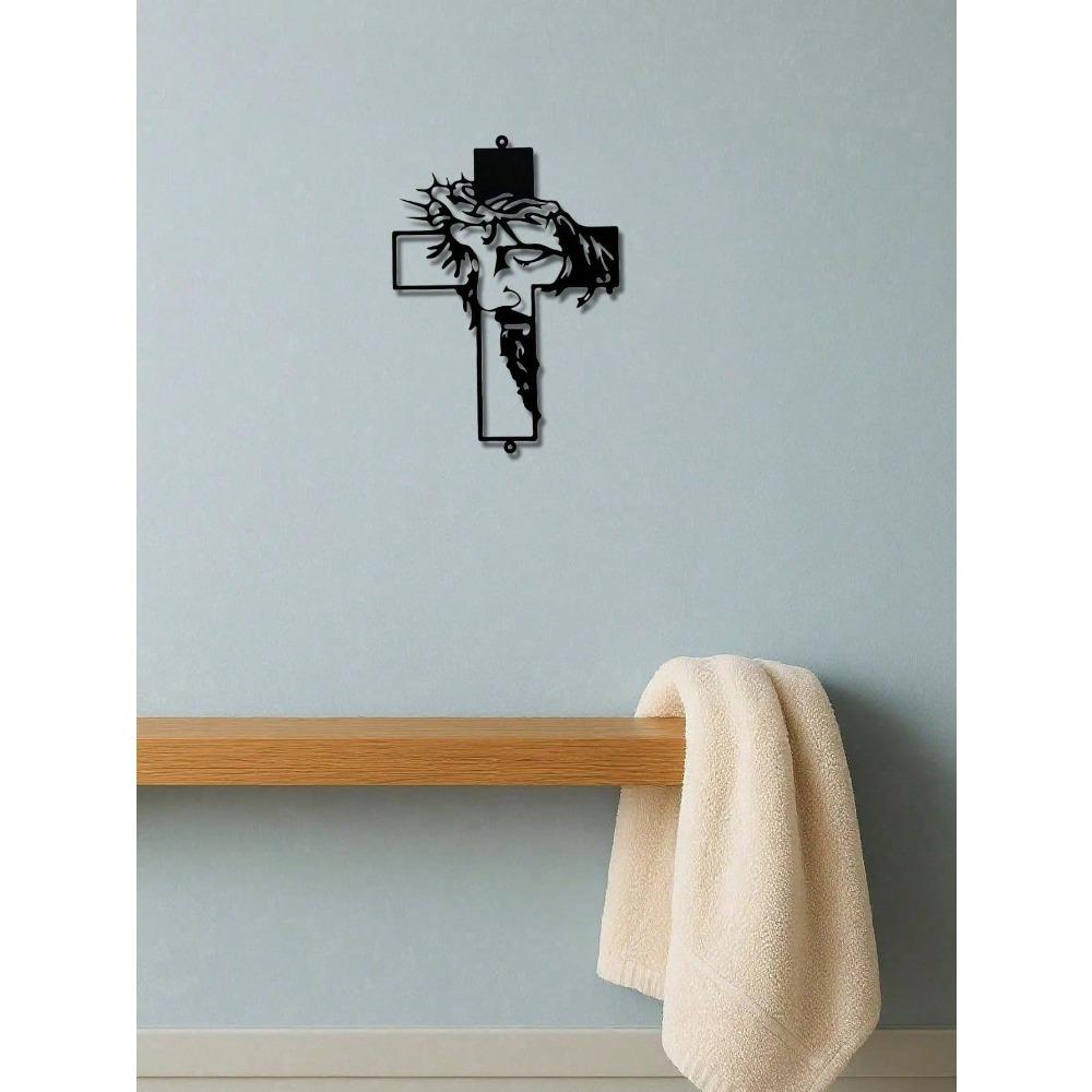 11.8 Inch Metal Cross Wall Decor Jesus Christian Religious Art for Home Indoor Outdoor Garden Hanging Faith Gift Easter Rustic Spiritual