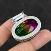 Facettierter Multi Turmalin Anhänger Handgefertigter Edelstein Anhänger Vintage Anhänger 925 Sterling Silber Anhänger Geburtsstein Schmuck Jahrestagsgeschenke