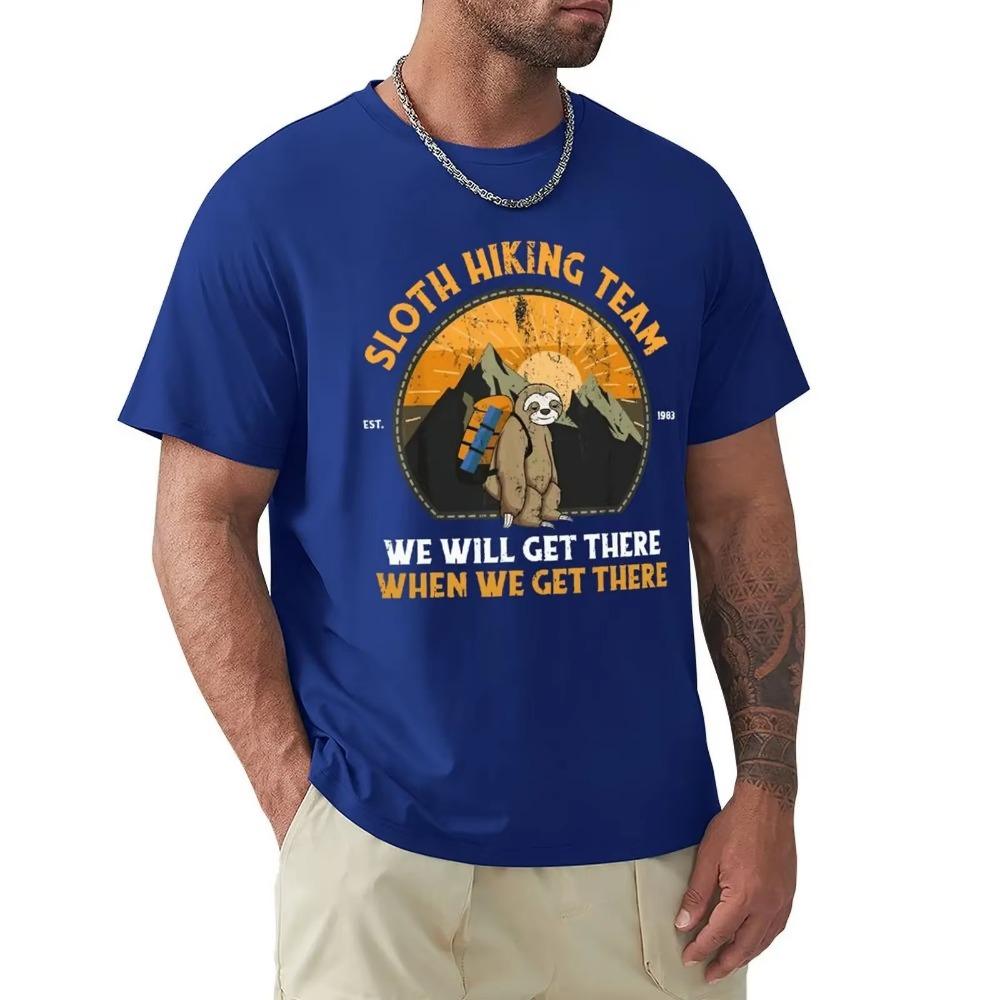 Faultier Wandern Faultier Wanderteam T-Shirt Harajuku Kurzarm T-Shirt 100% Baumwolle Grafik T-Shirt Oberteile
