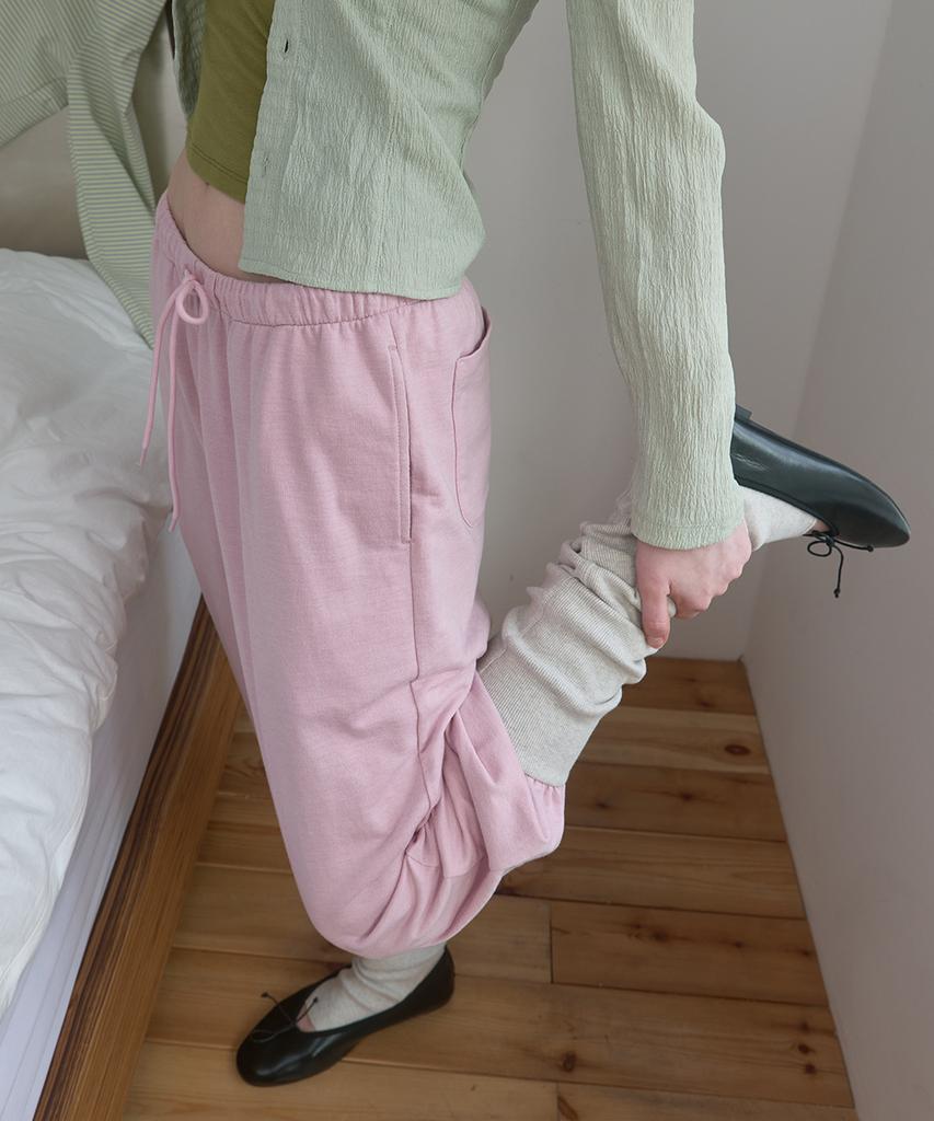 PISCESS Layered Knee Sock Pants_Pink