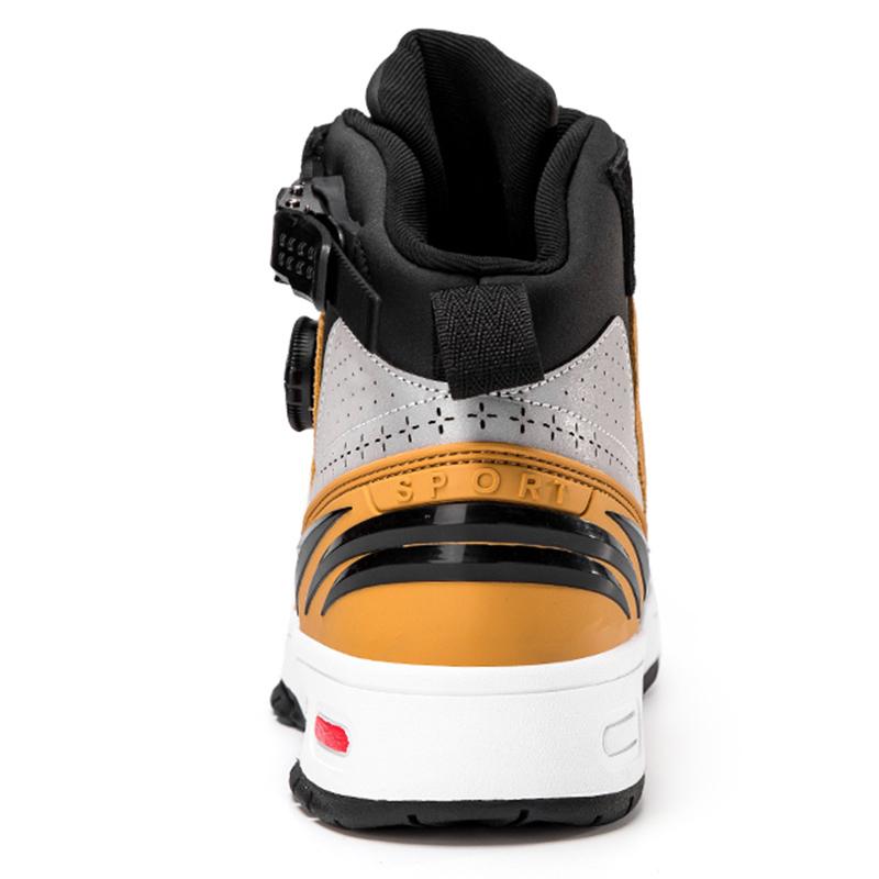 Cztery pory roku UNISEX buty motocyklowe duże rozmiary obrotowe guziki, skórzane antypoślizgowe buty motocyklowe kolizji męskie buty sportowe