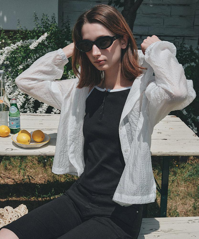 AAU Sheer Two-Way Hoodie_White
